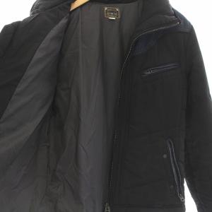 DIESEL テフロン ダウンジャケット デニム 切替 ジップアップ XL ブラック