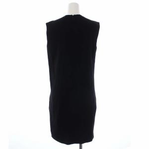 CELINE フィービー期 ノースリーブ ワンピース ひざ丈 ドレープ 34 XS 黒 ブラック