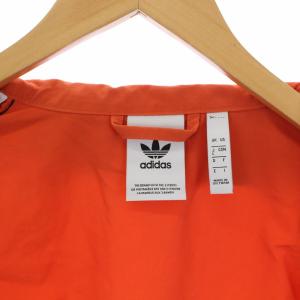adidas Originals Coach Jacket ジップアップ 3ライン ロゴ刺繍 L オレンジ ホワイト DV3171