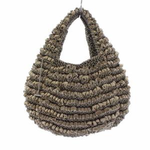 ワイヤーバッグ ハンドバッグ トートバッグ ベロア グレージュ