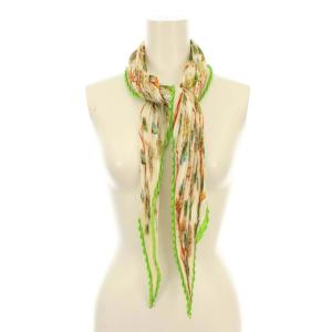 HERMES Vol Amoureux des Azures スカーフ ショール シルク100% サテン 花柄 オフホワイト