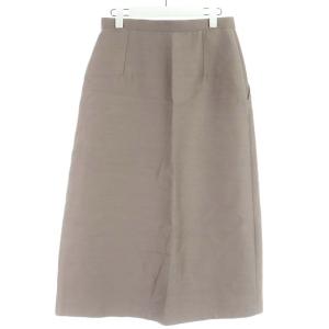 Drawer ウールシルクツイルタックスカート 38 ピンクグレー