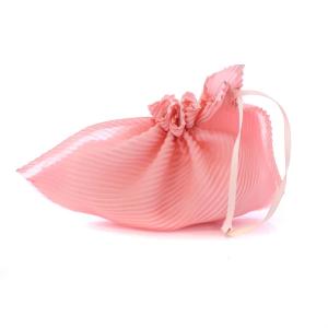 巾着 バッグ プリーツ ピンク