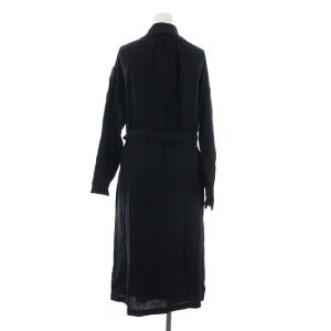 BLUE BLUE JAPAN ショールカラーコート ガウンコート アウター ロング リネン100％ ブラック タグ付き