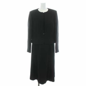 LANVIN NOIR ブラックフォーマル セットアップ ノーカラージャケット ワンピース ロング ブラック