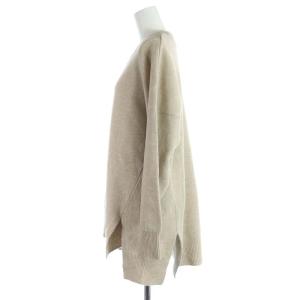 nagonstans 19AW ニット セーター Vネック ウール アシンメトリー 長袖 36 S ベージュ