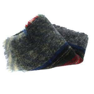 Faliero Sarti マフラー ストール フリンジ ウール混 チェック マルチカラー