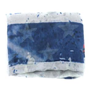 Faliero Sarti ストール マフラー カシミヤ混 スター ネイビー グレー