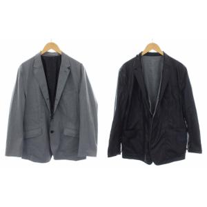 リバーシブル テーラードジャケット 2B アウター 52 XL 青 ブルー 紺 ネイビー