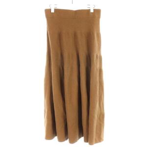 ADORE 21AW コットンカシミヤスカート フレアスカート ニットスカート ロング 38 ブラウン