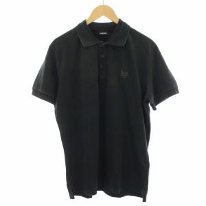 ティーナイトカミーチャ T-NIGHT CAMICIA ポロシャツ 半袖 近年モデル ユーズドウォッシュ加工 XL 黒 ブラック