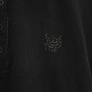 DIESEL ティーナイトカミーチャ T-NIGHT CAMICIA ポロシャツ 半袖 近年モデル ユーズドウォッシュ加工 XL 黒 ブラック