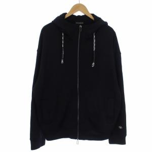 20年製 パーカー トレーナー スウェット 長袖 ジップアップ ロゴ XXL ブラック