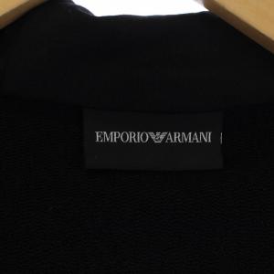 EMPORIO ARMANI 20年製 パーカー トレーナー スウェット 長袖 ジップアップ ロゴ XXL ブラック