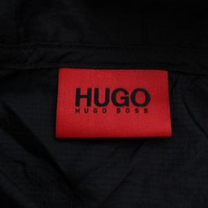 HUGO BOSS 近年モデル トラックジャケット ジップアップ ロゴ ナイロン XL ブラック