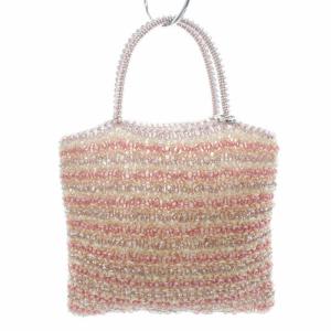 ワイヤーバッグ PVC ロゴリング ピンク