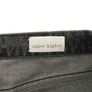 upper hights THE STELLA デニムパンツ ジーンズ テーパード ダメージ加工 コットン 25 XS 黒 ブラック 139219