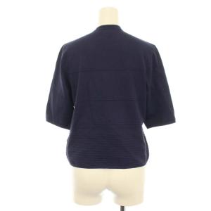 Salvatore Ferragamo カーディガン ニット 半袖 クルーネック L ネイビー