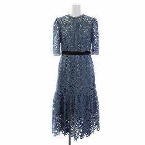 ケミカルレースワンピース 36 ブルー