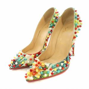 FOLLIES SPIKES 100 CALF HAWAII パンプス スタッズ ピンヒール クラック加工 37