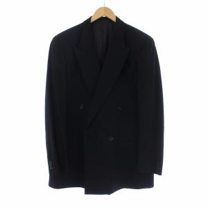 ARMANI COLLEZIONI ダブル スーツ セットアップ テーラードジャケット パンツ スラックス 52/R XL ブラック