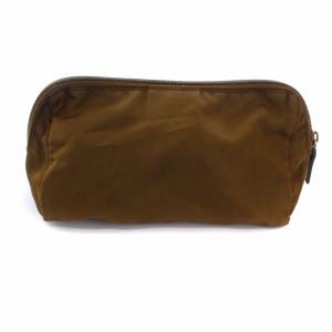 PRADA ポーチ ミニ ナイロン トライアングルロゴ 三角プレート ブラウン