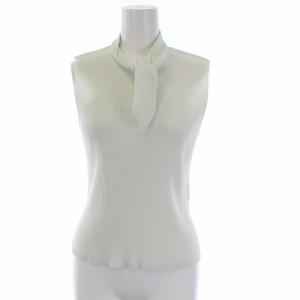 イッセイミヤケ 19SS ノースリーブ カットソー リボン ボウタイ 3 L アイボリー