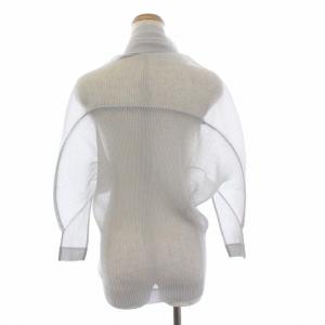 PLEATS PLEASE ISSEY MIYAKE イッセイミヤケ 17AW カーディガン 七分袖 ドルマンスリーブ 変形 シアー グレー