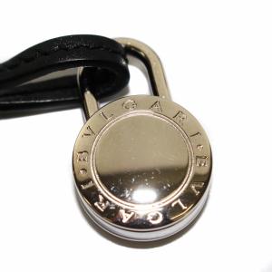 BVLGARI アクセサリー チャーム 鍵 南京錠 レザー 黒 ブラック シルバー OH