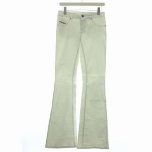 LIVIER FLARE デニム ジーンズ フレアパンツ ブーツカット W26 オフホワイト