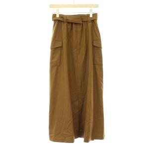 CLANE 20AW スカート ロング 変形 プリーツ ベルト 1 ブラウン