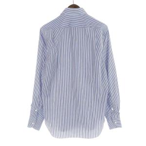 Loro Piana NEW ALAIN ホリゾンタルシャツ カッタウェイシャツ ストライプ 長袖 XS ネイビー 白