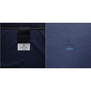 LANVIN en Bleu フェリチタ トートバッグ ハンドバッグ バイカラー ロゴ レザー ブルー ブラック