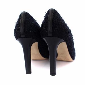 CHANEL G33734 ツイードパンプス ココマーク 37C 黒