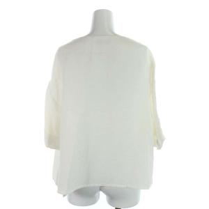 ADORE 18SS カットソー スキッパー リネン 麻 五分袖 38 M 白 ホワイト
