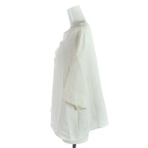 ADORE 18SS カットソー スキッパー リネン 麻 五分袖 38 M 白 ホワイト