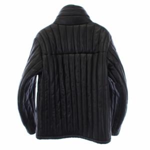 dunhill 近年モデル ラムレザー 中綿ジャケット スタンドカラー S ブラック