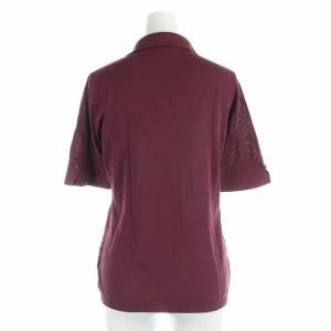 Loro Piana ニットポロシャツ コットン 半袖 38 M ボルドー