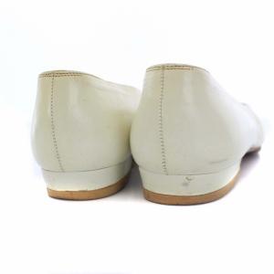 CHANEL パンプス ローヒール キルティング 切替 レザー 23.0cm アイボリー