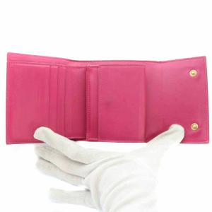 CELINE スモール トリフォールドウォレット グレインドカーフスキン ピンク