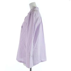 OLD ENGLAND オープンカラーシャツ ギンガムチェック 36 パープル