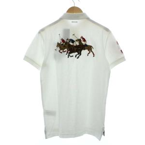 POLO RALPH LAUREN CUSTUM SLIM FIT ポロシャツ 半袖 刺繍 スリット S ホワイト