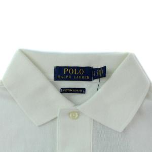 POLO RALPH LAUREN CUSTUM SLIM FIT ポロシャツ 半袖 刺繍 スリット S ホワイト