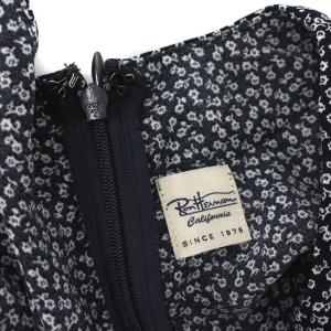 Ron Herman ワンピース 花柄 パフスリーブ ロング フレア マキシ XS ブラック