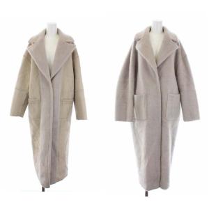 BLANKET LIKE FAKE MOUTON COAT チェスターコート ロング グレージュ