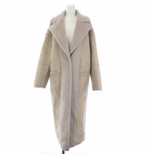 Ameri VINTAGE BLANKET LIKE FAKE MOUTON COAT チェスターコート ロング グレージュ