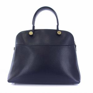 FURLA PIPER パイパー ハンドバッグ レザー 紺 ネイビー