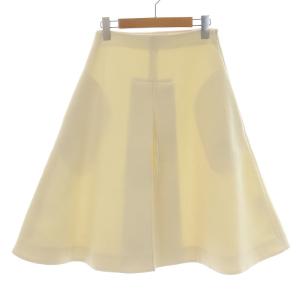 フレアスカート ミモレ丈 ロング丈 ウール シルク 00 XS アイボリー