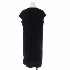 LANVIN COLLECTION 近年 半袖 ワンピース ひざ丈 襟付き 38 ブラック