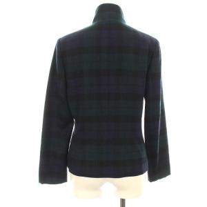 RALPH LAUREN ジャケット ウール スタンドカラー ブラックウォッチ チェック 9号 ネイビー グリーン